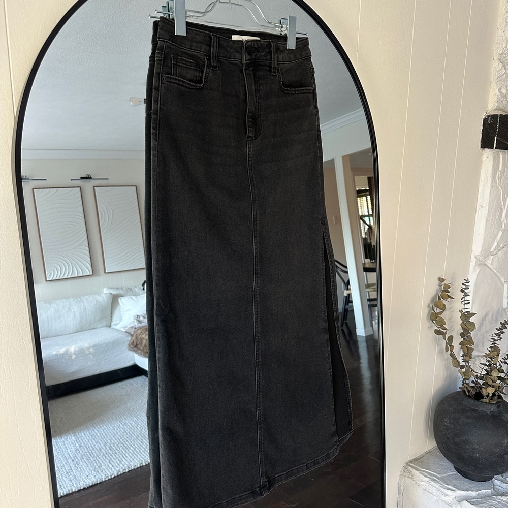 Vici Charcoal Denim Skirt